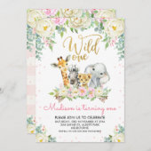 Weißrosa Blumenwilde Einladung zum Geburtstag (Vorne/Hinten)