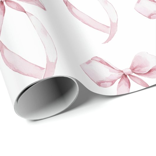 Weißrosa Bogen Geburtstag Geschenkpapier (Rolleneckpunkt)