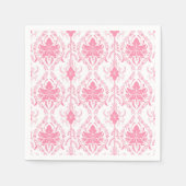 Weißrosa Damastmuster Serviette (Vorderseite)