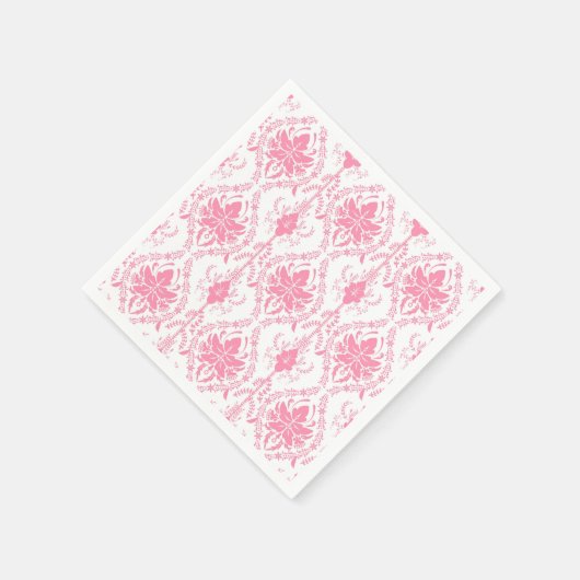 Weißrosa Damastmuster Serviette (Ecke)