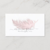 Weißrosa Feather Silver Visitenkarte (Vorderseite)