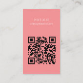 Weißrosa Flachbandbögen Süß angepasster QR-Code Gi Visitenkarte (Rückseite)
