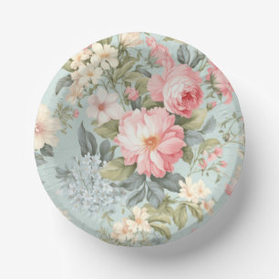 Weißrosa Floral Paper Bowl Pappteller