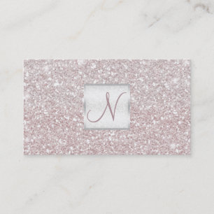 Weißrosa Glitzer Chic Glam Glitzy Salon Wellness-C Visitenkarte