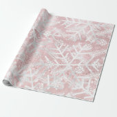 Weißrosa Glitzer Weihnachtsfeiertag Snowflake Joy Geschenkpapier (Ungerollt)