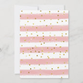 Weißrosa Goldpuffer-Babydusche Einladung (Rückseite)