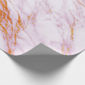 Weißrosa graue Marmor Shiny Pinsel Geschenkpapier (Ecke)