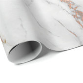 Weißrosa grauer Marmor Shiny Pinsel Stone Copper Geschenkpapier (Rolleneckpunkt)