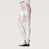 Weißrosa Grunge Marmor Textur Leggings (Links)