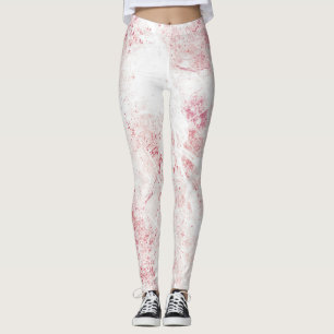 Weißrosa Grunge Marmor Textur Leggings