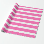 Weißrosa, horizontal gestreift geschenkpapier (Ungerollt)