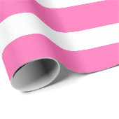 Weißrosa, horizontal gestreift geschenkpapier (Rolleneckpunkt)
