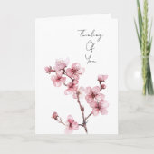 Weißrosa Kirschblossom Blumendenken Karte (Vorderseite)