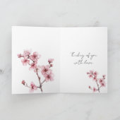 Weißrosa Kirschblossom Blumendenken Karte (Innenseite)