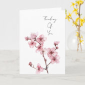 Weißrosa Kirschblossom Blumendenken Karte (Gelbe Blume)