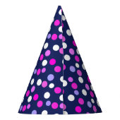 Weißrosa Lila Blue Circles Balls Paper Cap Hat Partyhütchen (Rückseite)