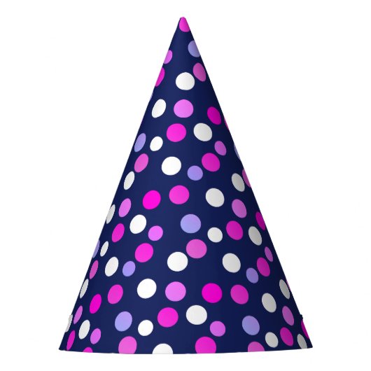 Weißrosa Lila Blue Circles Balls Paper Cap Hat Partyhütchen (Vorderseite)