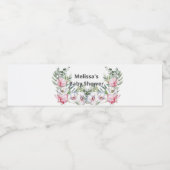 Weißrosa Magnolienblüte personalisieren Wasserflaschenetikett (Einzelnes Label)