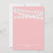 Weißrosa Mason Jar String Lights Brautparty Einladung (Rückseite)