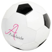 Weißrosa Monogramm Fußball (Dreiviertel)