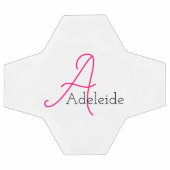 Weißrosa Monogramm Fußball (Flach)