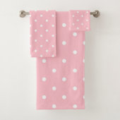 Weißrosa Polka Dot Badetuch Set (Insitu)