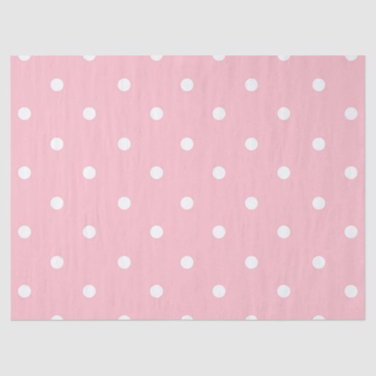 Weißrosa Polka Dot Tissue Paper Seidenpapier (Vorderseite)