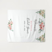 Weißrosa Rosa Wasserfarbe Willkommen Brautparty Wandteppich (Vorderseite (Horizontal))