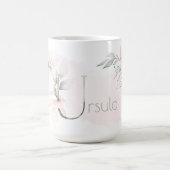 Weißrosa Rose Monogramm Buchstaben U Kaffeetasse (Mittel)