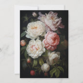 Weißrosa Rose und Blumenstrauß Einladung (Rückseite)