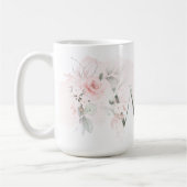Weißrosa Rosenmonogramm-Buchstaben W Kaffeetasse (Links)