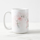 Weißrosa Rosenmonogramm Kaffeetasse (Links)