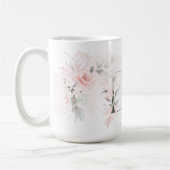 Weißrosa Rosenmonogramm-Letter D Kaffeetasse (Links)