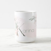 Weißrosa Rosenmonogramm-Letter K Kaffeetasse (Mittel)