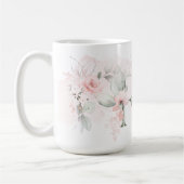 Weißrosa Rosenmonogramm-Letter R Kaffeetasse (Links)