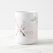 Weißrosa Rosenmonogramm-Letter X Kaffeetasse (Mittel)
