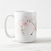 Weißrosa Rosenmonogramm-Letter X Kaffeetasse (Links)