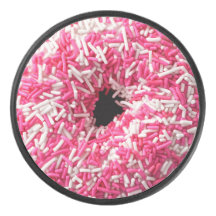 Weißrosa Sprinklen Donut