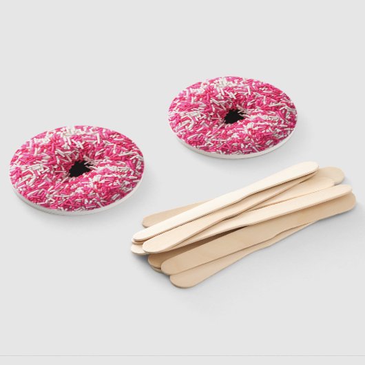 Weißrosa Sprinklen Donut Fächer (Non-assembled)