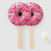 Weißrosa Sprinklen Donut Fächer (Vorne und Hinten)