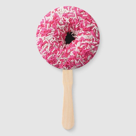 Weißrosa Sprinklen Donut Fächer (Vorderseite)