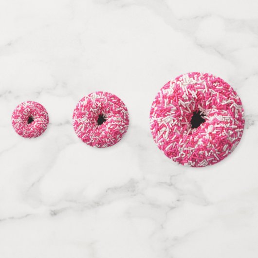 Weißrosa Sprinklen Donut Konfetti (Vorderseiten)