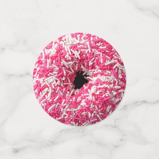 Weißrosa Sprinklen Donut Konfetti (Klein Vorderseite)