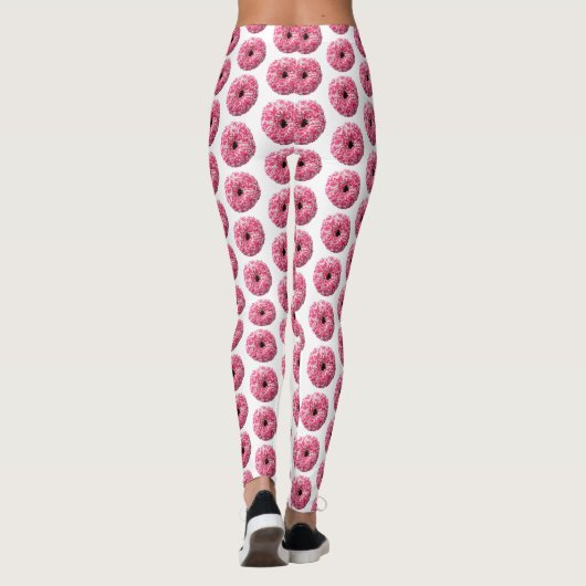 Weißrosa Sprinklen Donut Leggings (Rückseite)