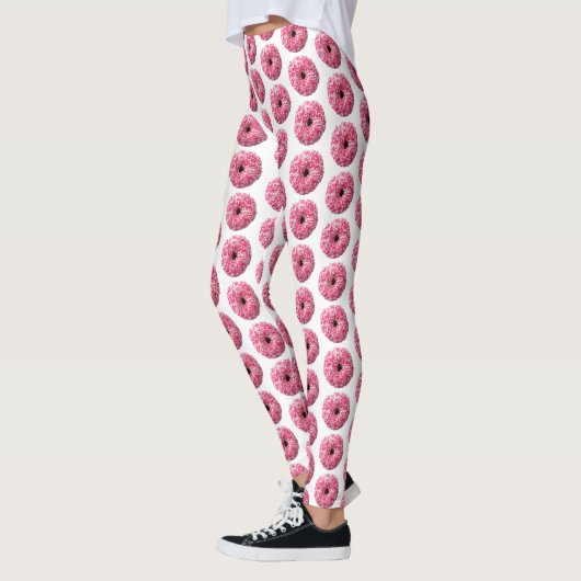 Weißrosa Sprinklen Donut Leggings (Links)