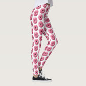 Weißrosa Sprinklen Donut Leggings (Rechts)