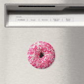 Weißrosa Sprinklen Donut Magnet (In Situ (Geschirrspüler))