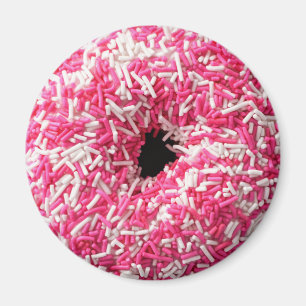 Weißrosa Sprinklen Donut Magnet