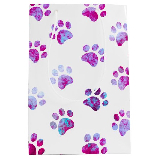 Weißrosa Texturfarben Druckmuster Mittlere Geschenktüte (Vorderseite)