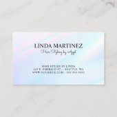 Weißrosa türkisfarbenes, holografisches Logo Visitenkarte (Rückseite)